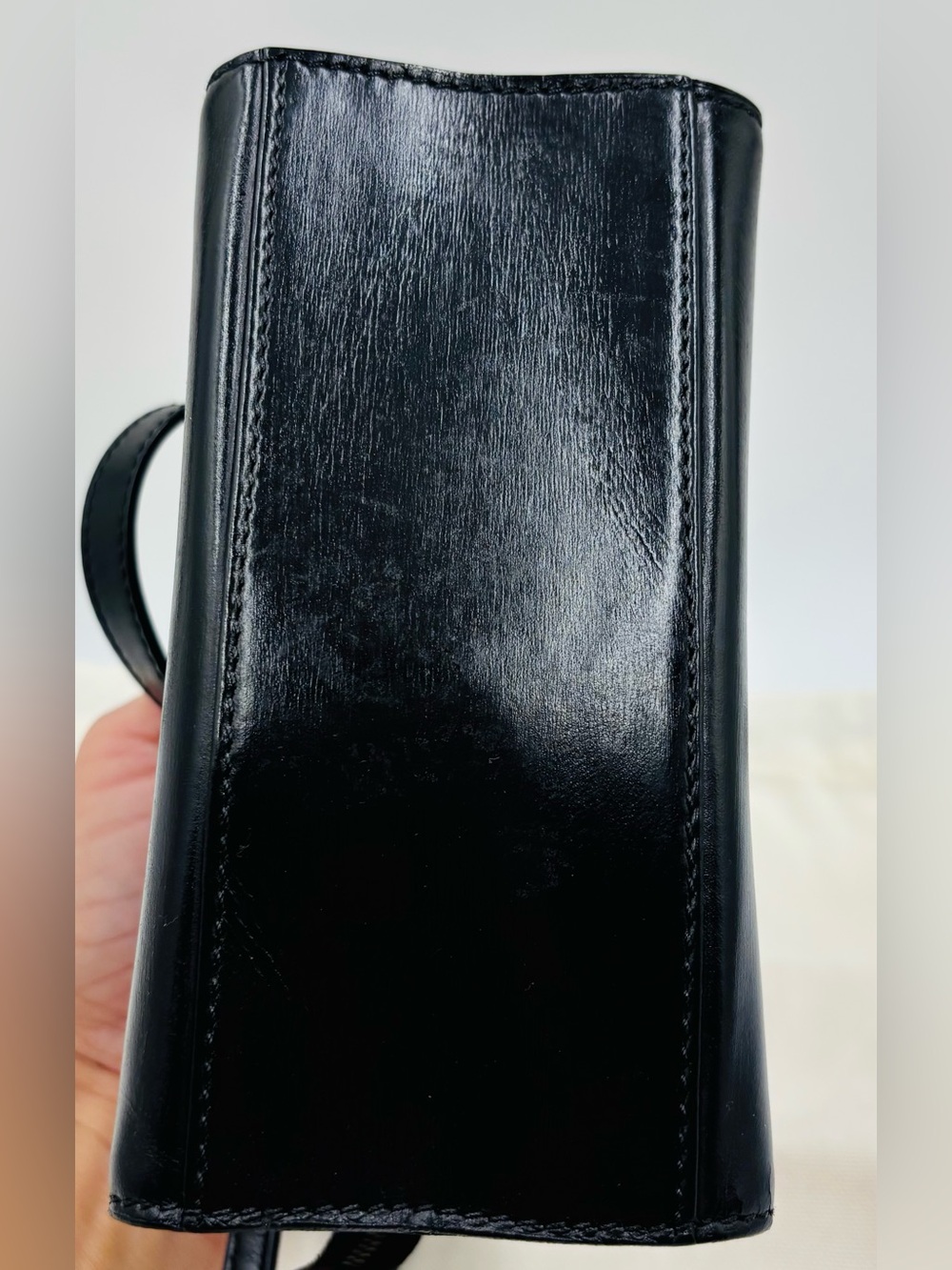 Vintage Celine Black Leather Crossbody Mini Bag with Gold Hardware - Picture 5 of 16